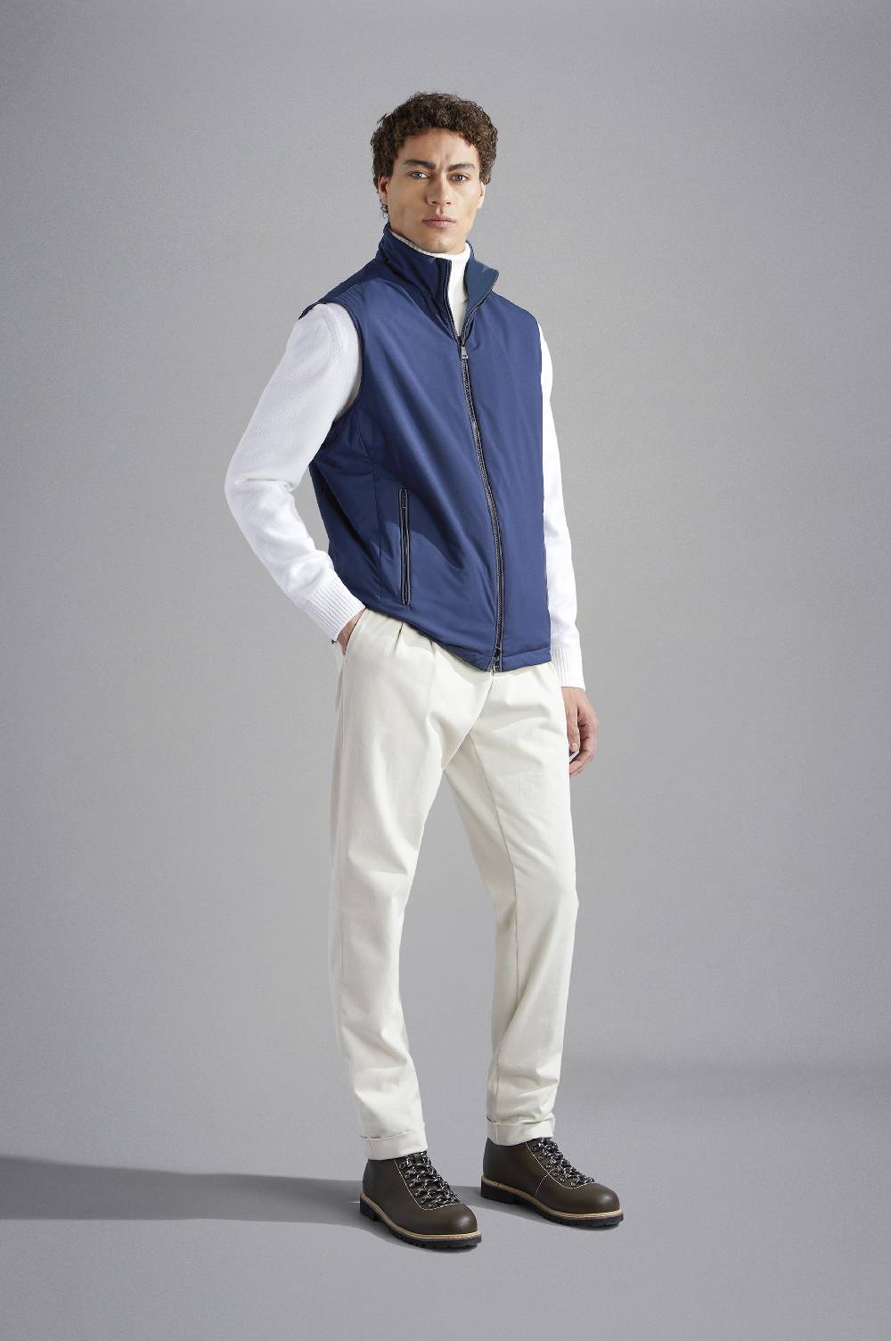 Paul & Shark Gilet double face in Typhoon Platinum Paul & Shark Offerta