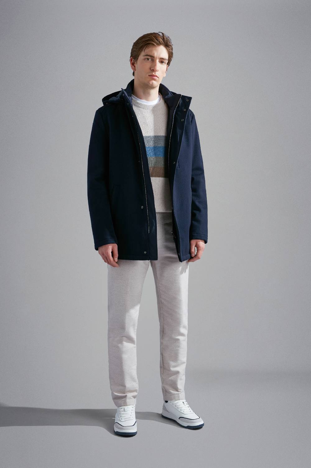 Paul & Shark Car coat in Cashmere Paul & Shark Vendita Calda