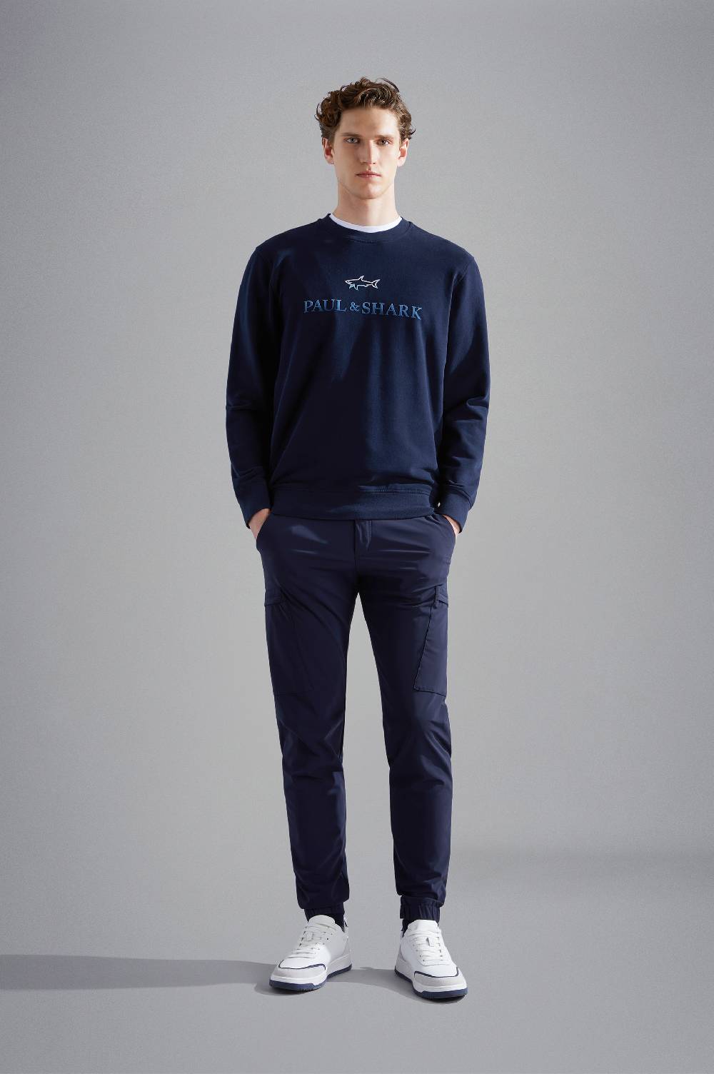 Paul & Shark Felpa in cotone con stampe Paul & Shark Promozione