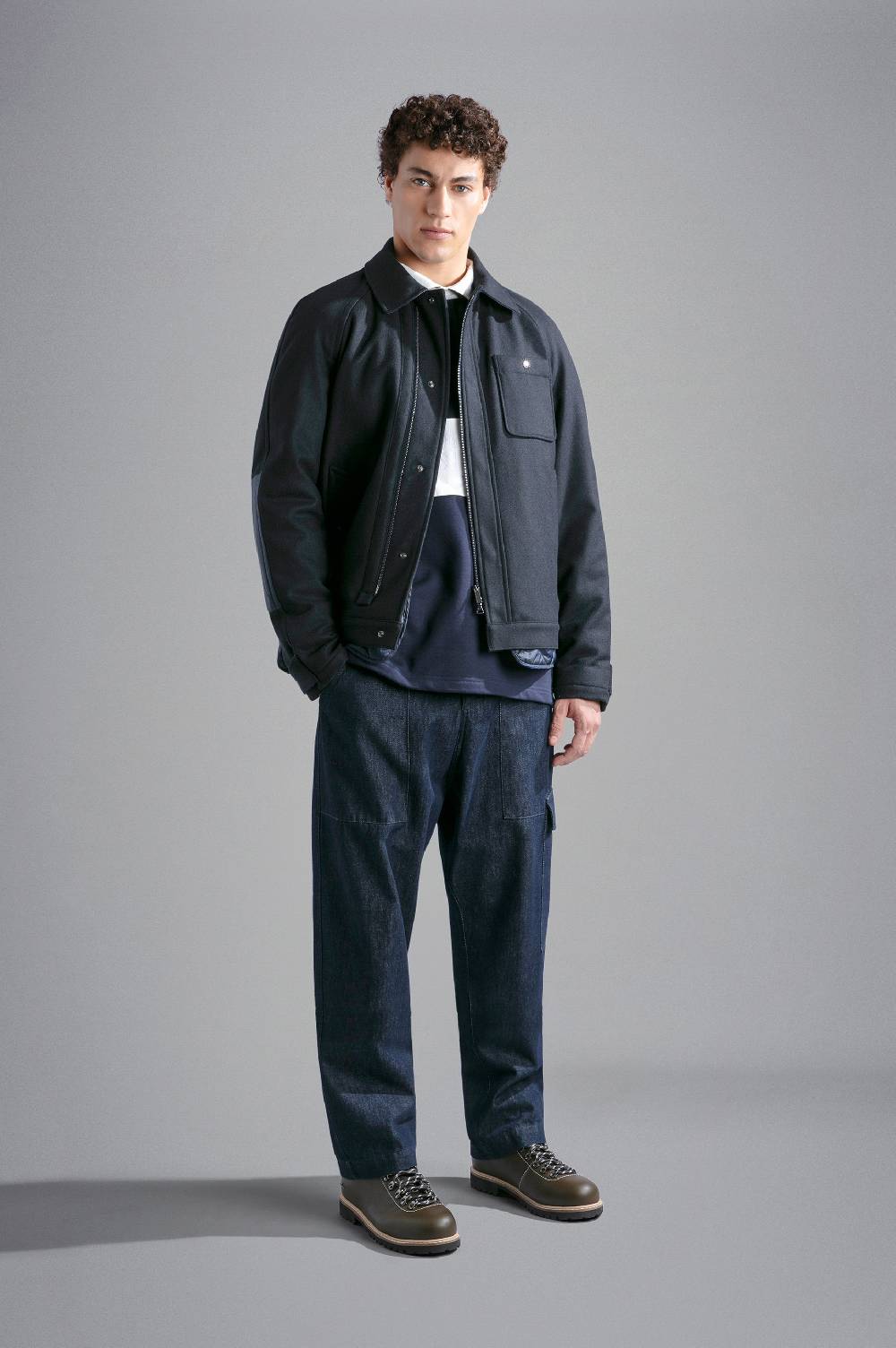 Paul & Shark Polo in cotone Winter Fleece con ricamo Paul & Shark Spedizione Gratuita