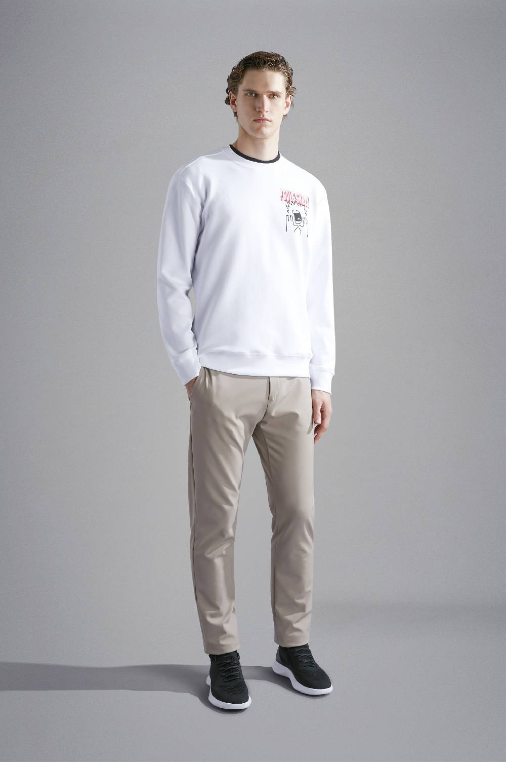 Paul & Shark Felpa in cotone Soft Active Fleece con stampe Paul & Shark Consegna Veloce