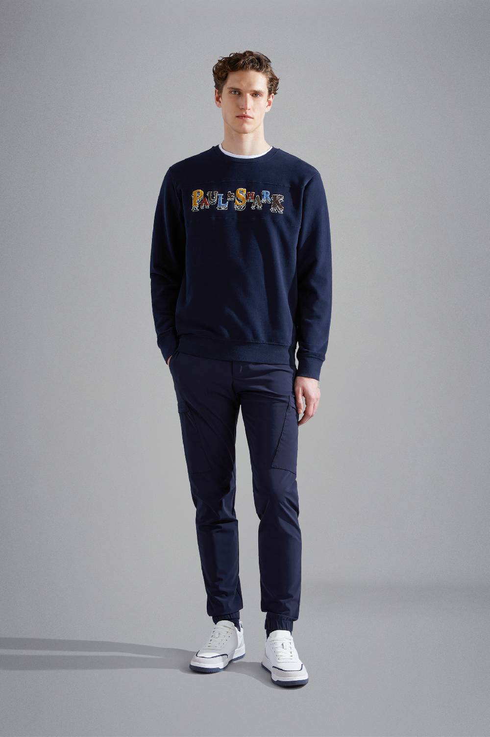 Paul & Shark Felpa in cotone con ricamo multicolor Paul & Shark Shopping Online