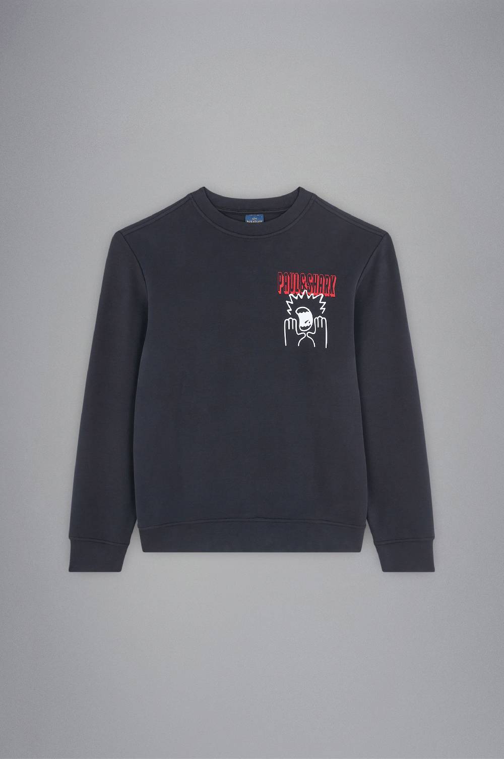 Paul & Shark Felpa in cotone Soft Active Fleece con stampe Paul & Shark Sottocosto