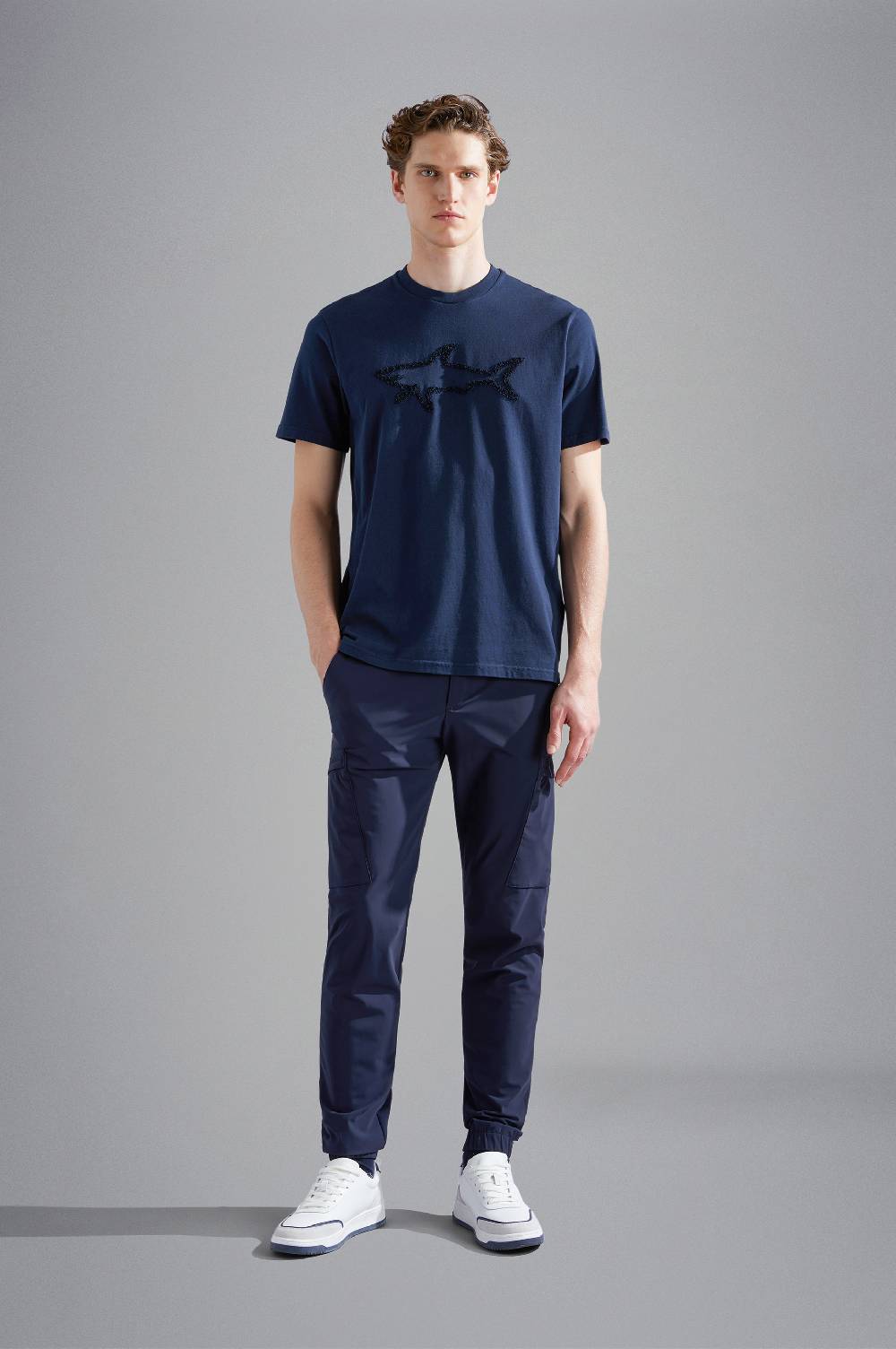 Paul & Shark T-shirt in cotone con ricamo Shark Paul & Shark Consegna Veloce