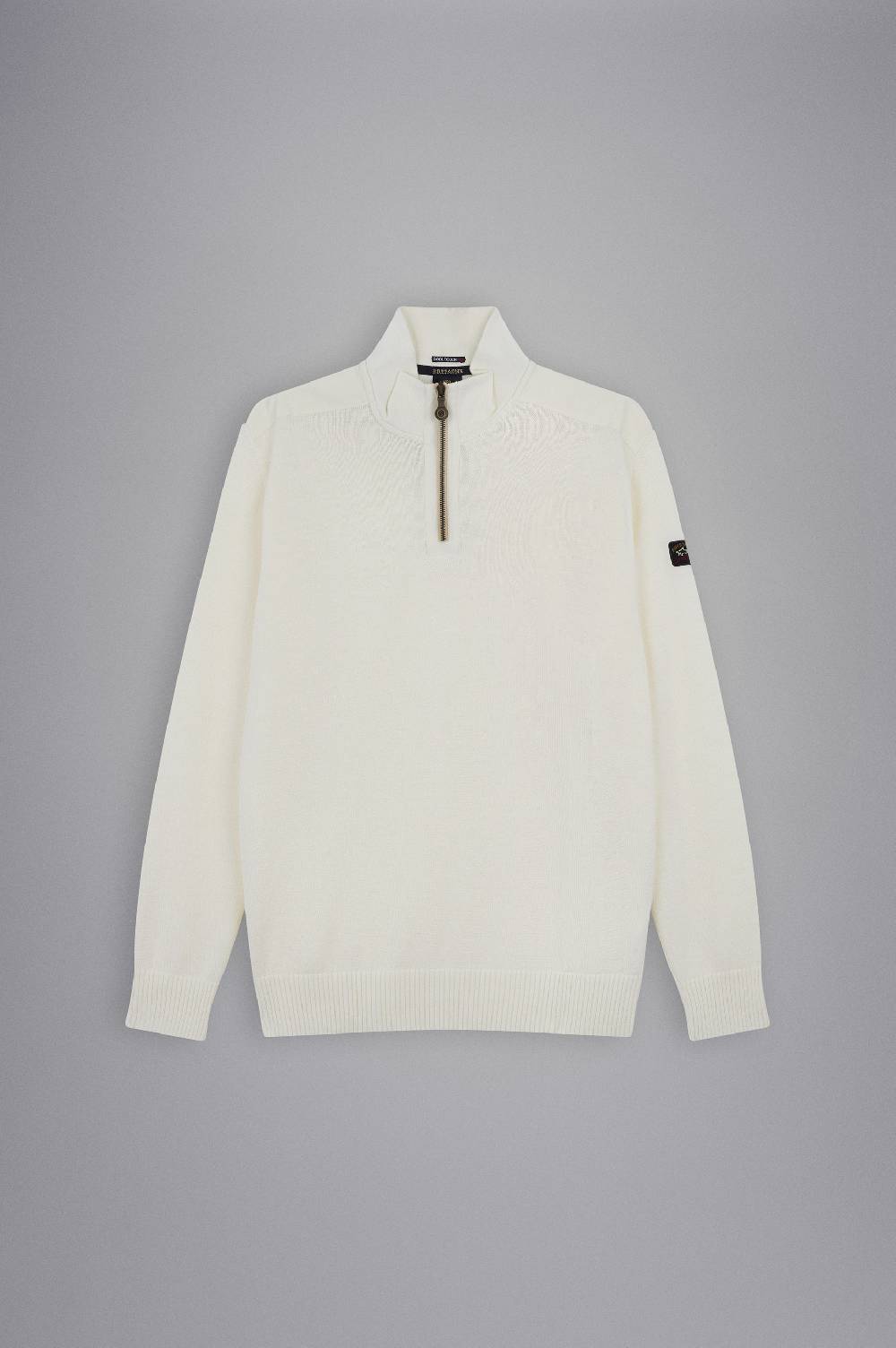 Paul & Shark Maglia con zip in lana Bretagne con badge iconico Paul & Shark Negozio