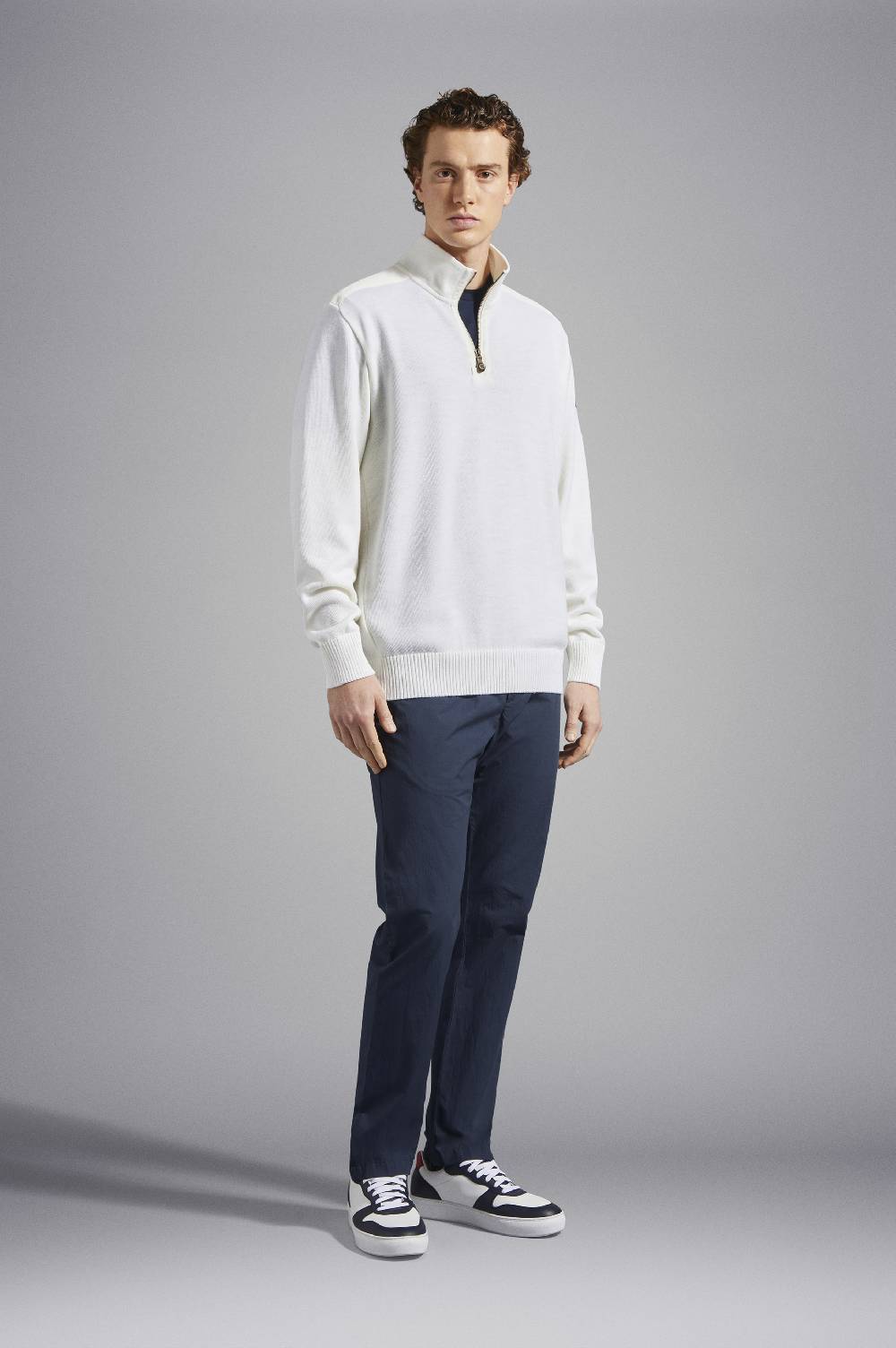 Paul & Shark Maglia con zip in lana Bretagne con badge iconico Paul & Shark Negozio