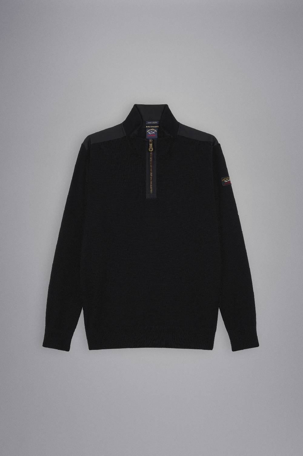 Paul & Shark Maglia con zip in lana Bretagne con badge iconico Paul & Shark In Saldo