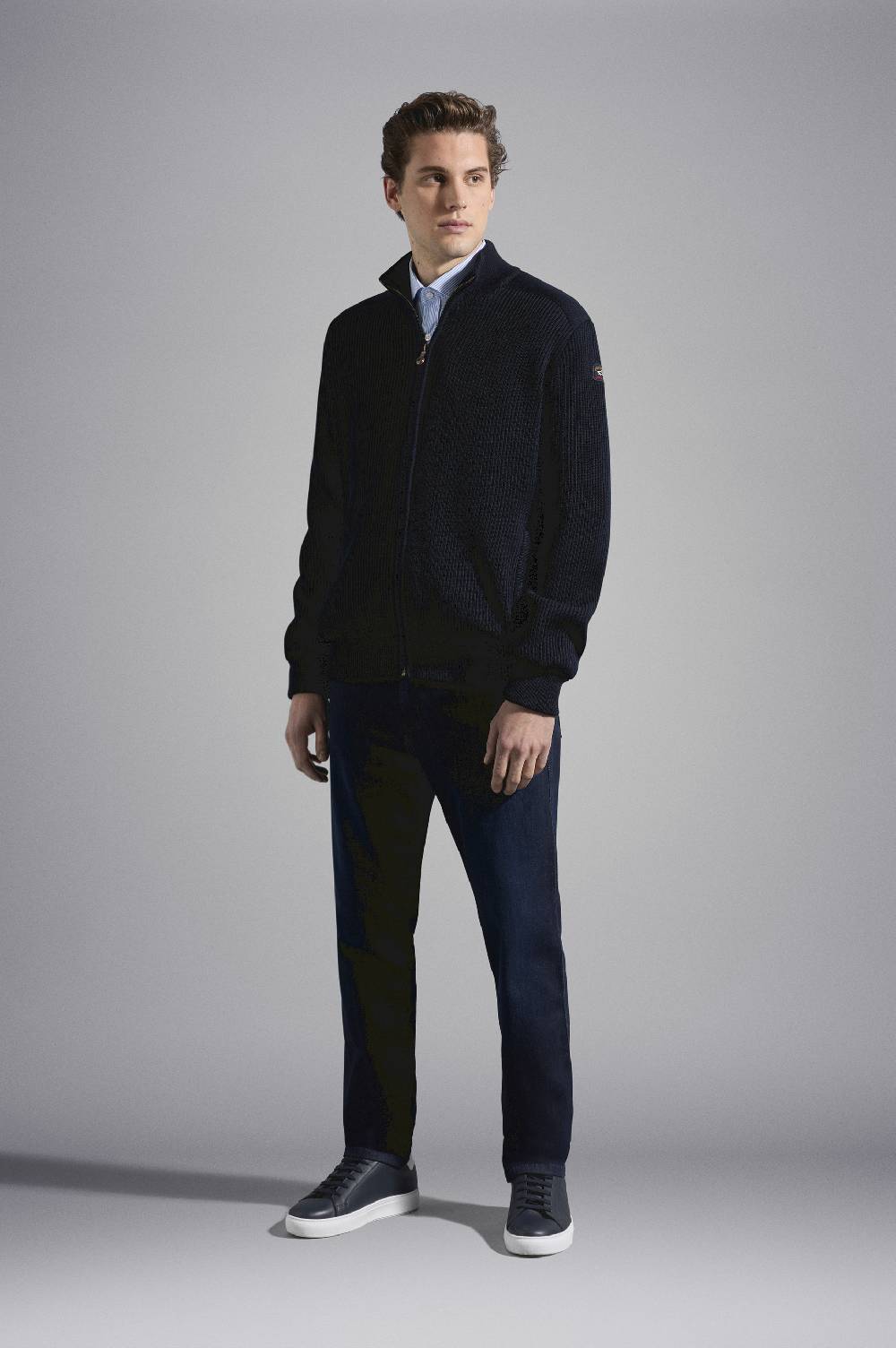 Paul & Shark Cardigan in lana con zip e badge iconico Paul & Shark Moda