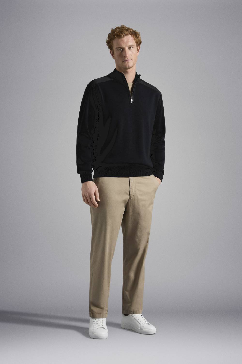 Paul & Shark Maglia in lana con zip e badge iconico Paul & Shark Italia