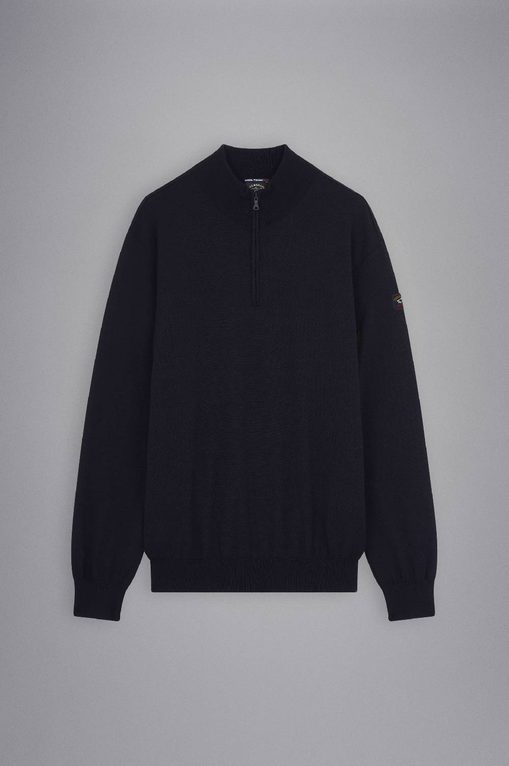Paul & Shark Maglia con zip in lana Merino con badge iconico Paul & Shark Promozione