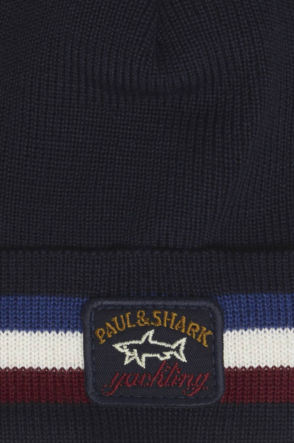 Paul & Shark Berretto in lana con badge iconico Paul & Shark Vendita