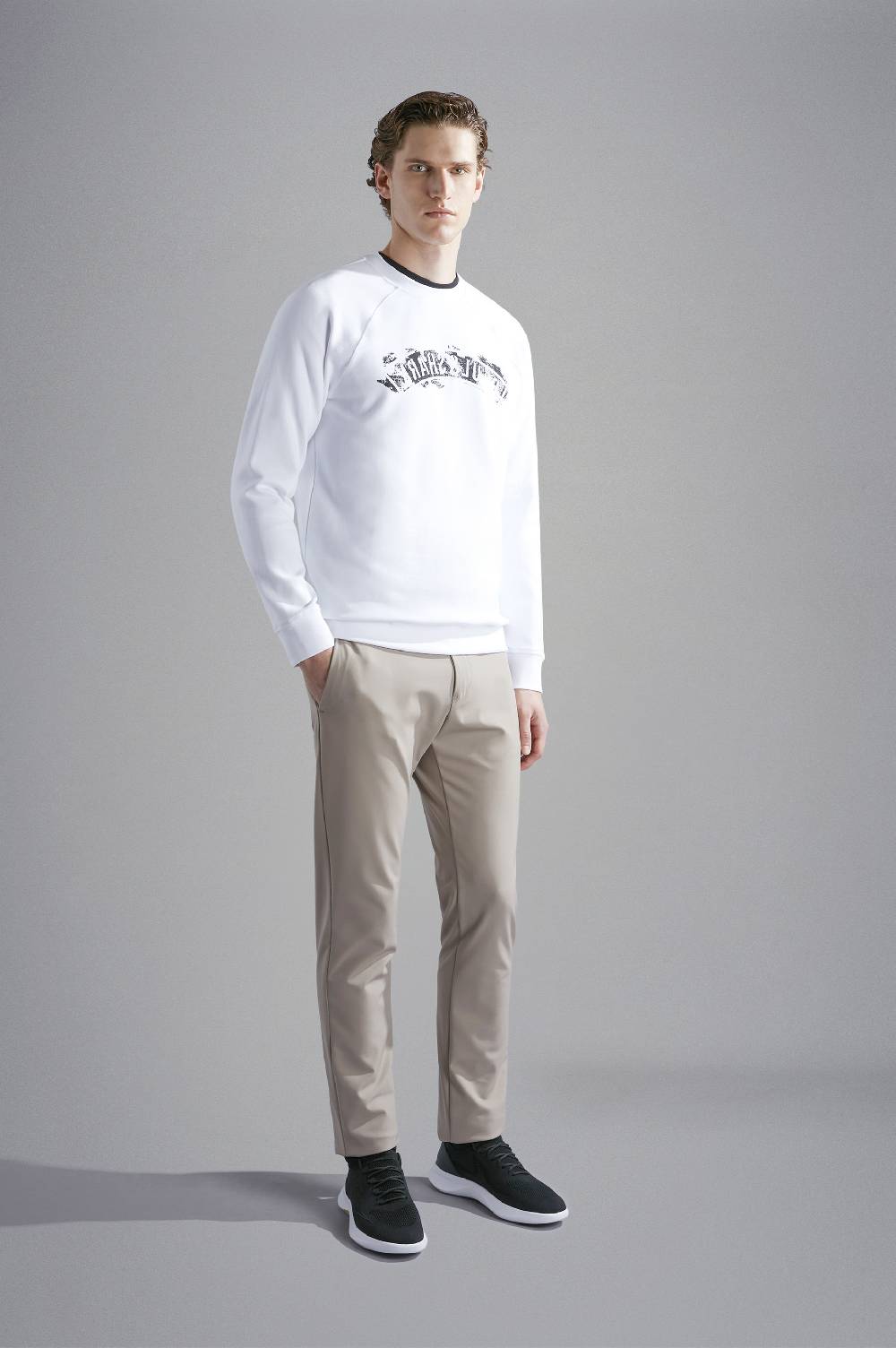 Paul & Shark Felpa in cotone Soft Active Fleece con stampa Paul & Shark Sconto