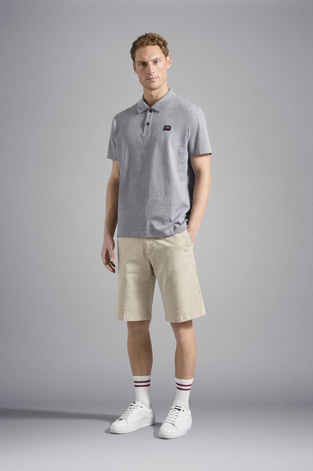 Paul & Shark Polo in cotone piqué con badge iconico Paul & Shark In Vendita