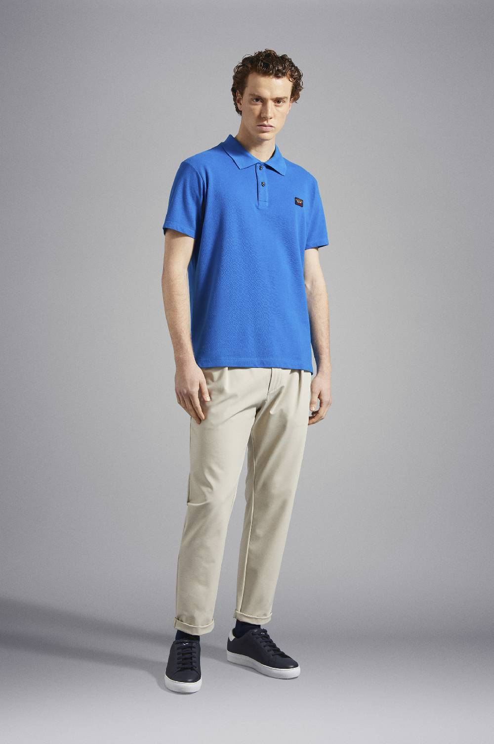 Paul & Shark Polo in cotone piqué con badge iconico Paul & Shark In Saldo