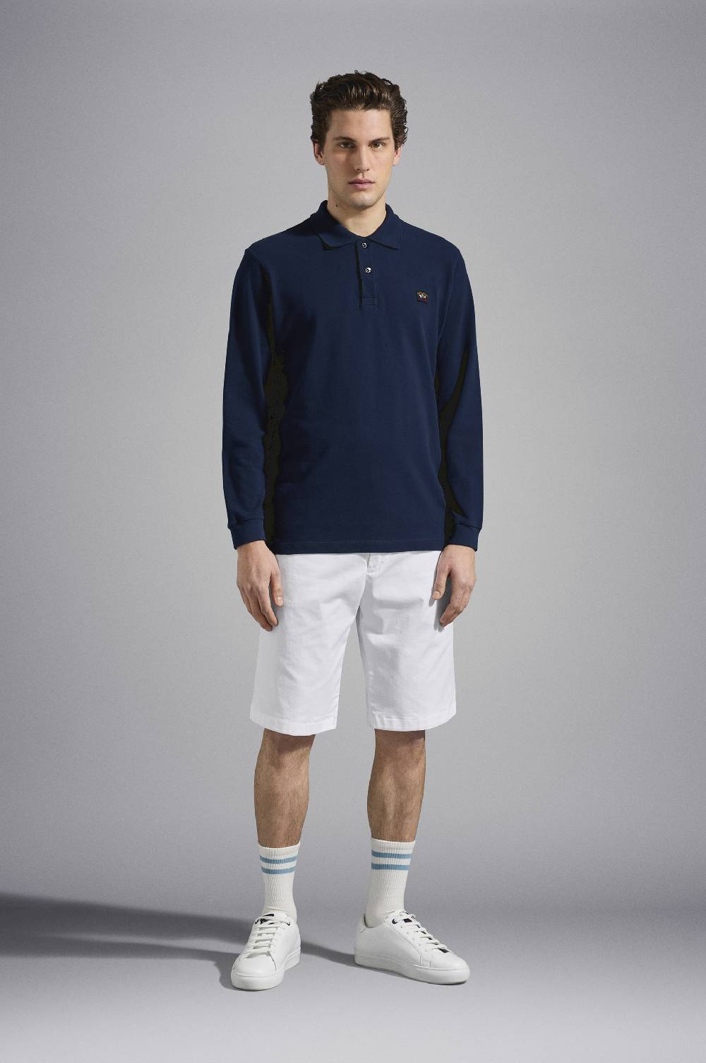 Paul & Shark Polo in cotone piqué con badge iconico Paul & Shark Nuova
