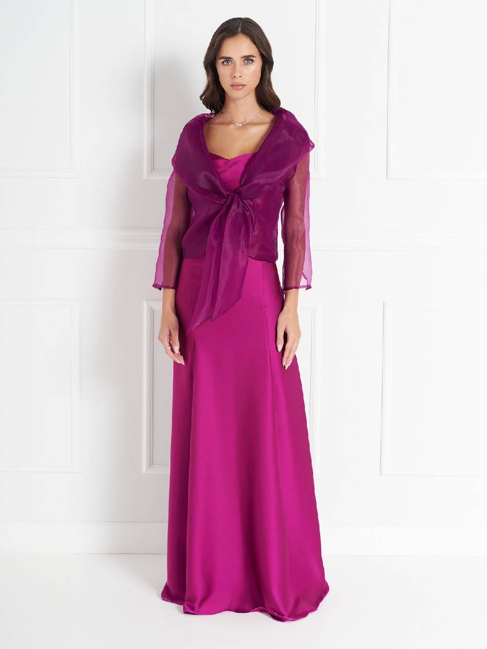 Rinascimento Coprispalle atelier in Organza Lampone Pezzi Unici