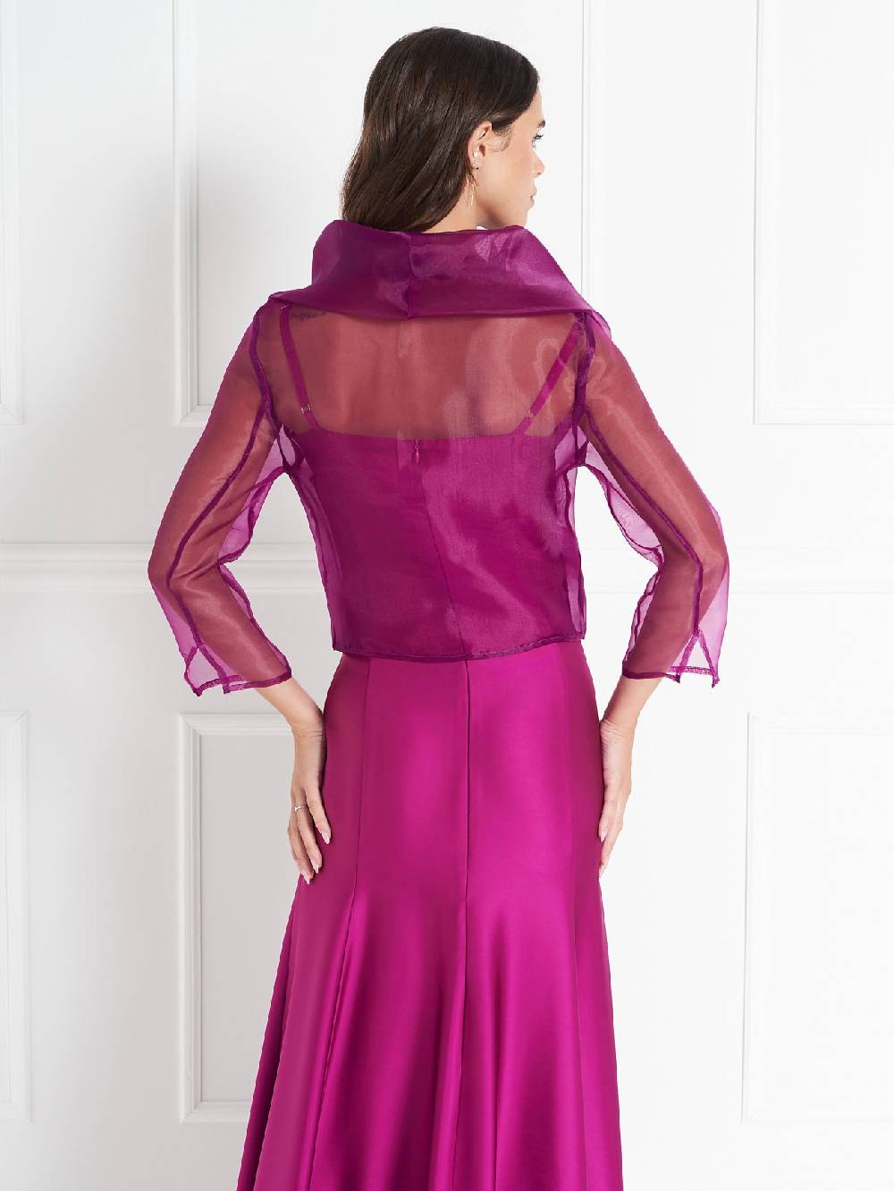 Rinascimento Coprispalle atelier in Organza Lampone Pezzi Unici