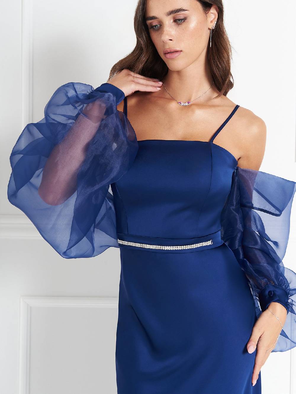 Rinascimento Abito atelier Blu con Maniche Balloon Fino Al -60%