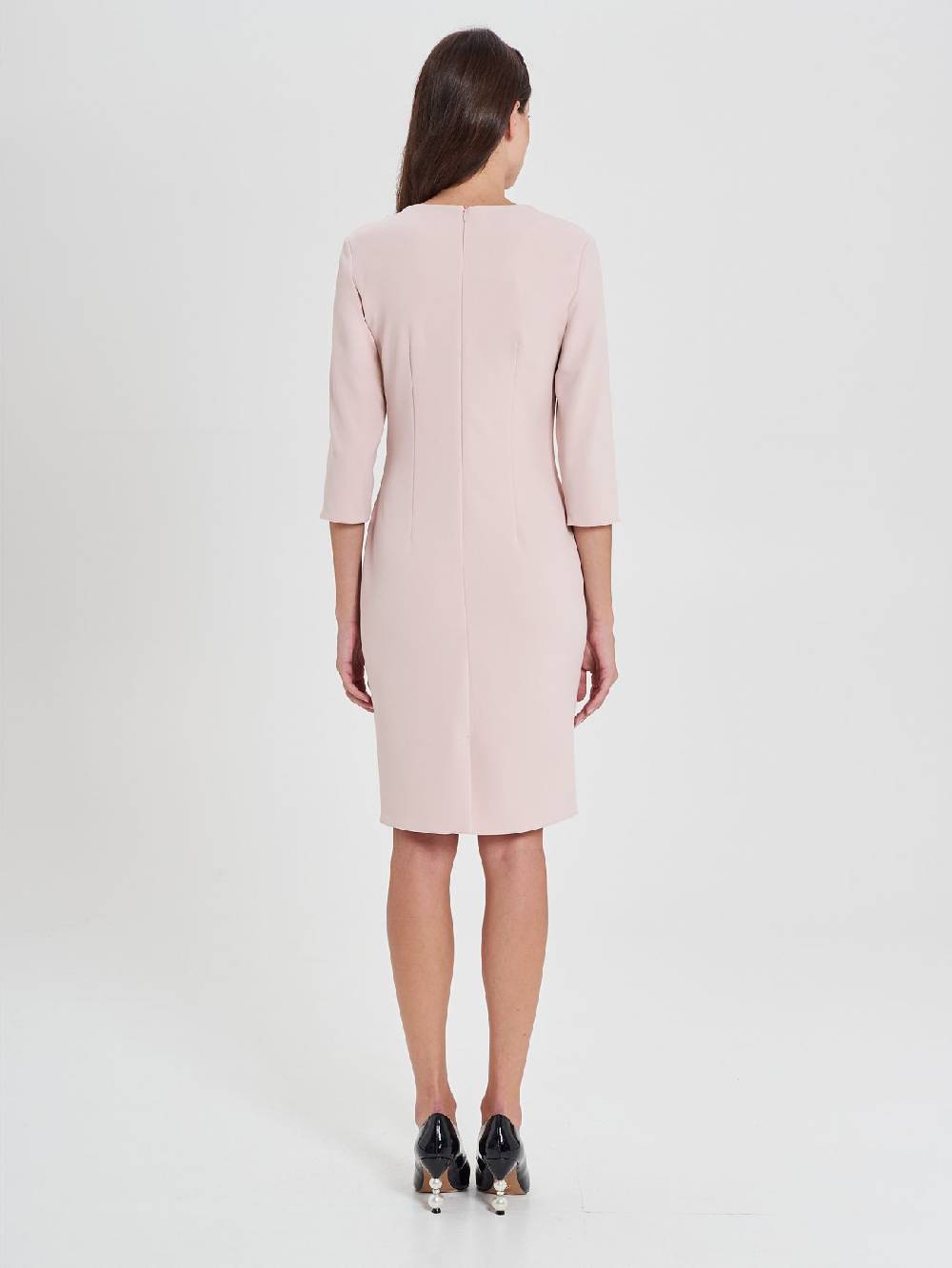 Rinascimento Tubino color Rosa con decoro Rosa Rouche Online
