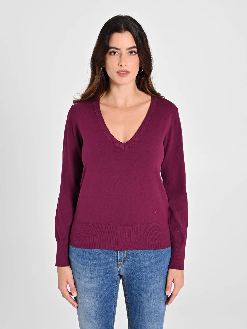 Rinascimento Maglia con Scollo a "V" Bordeaux Ecotec® Enormi risparmi