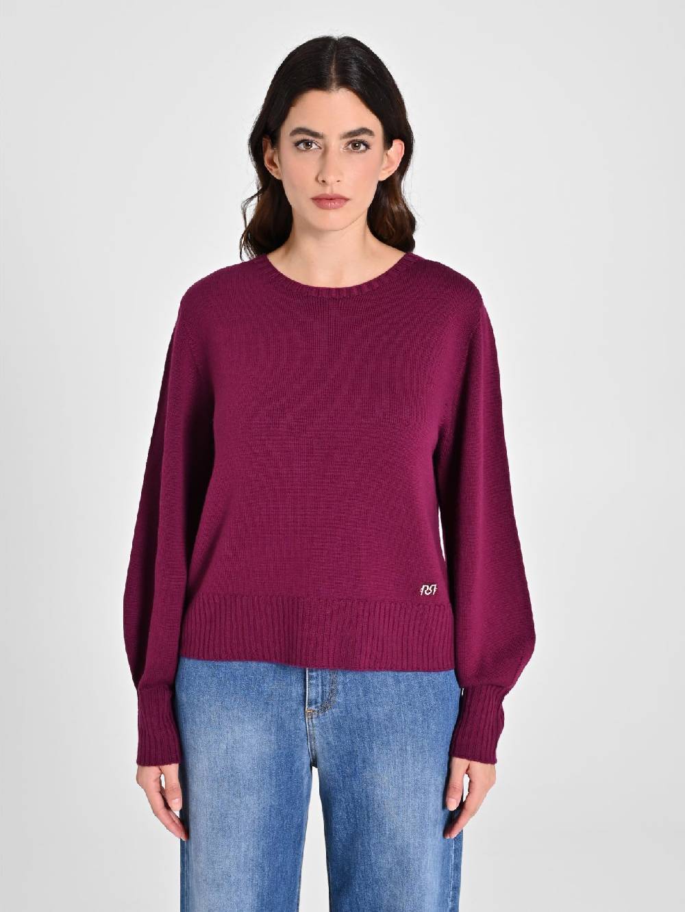 Rinascimento Maglioncino Lana Merino Extrafine Bordeaux Offerte
