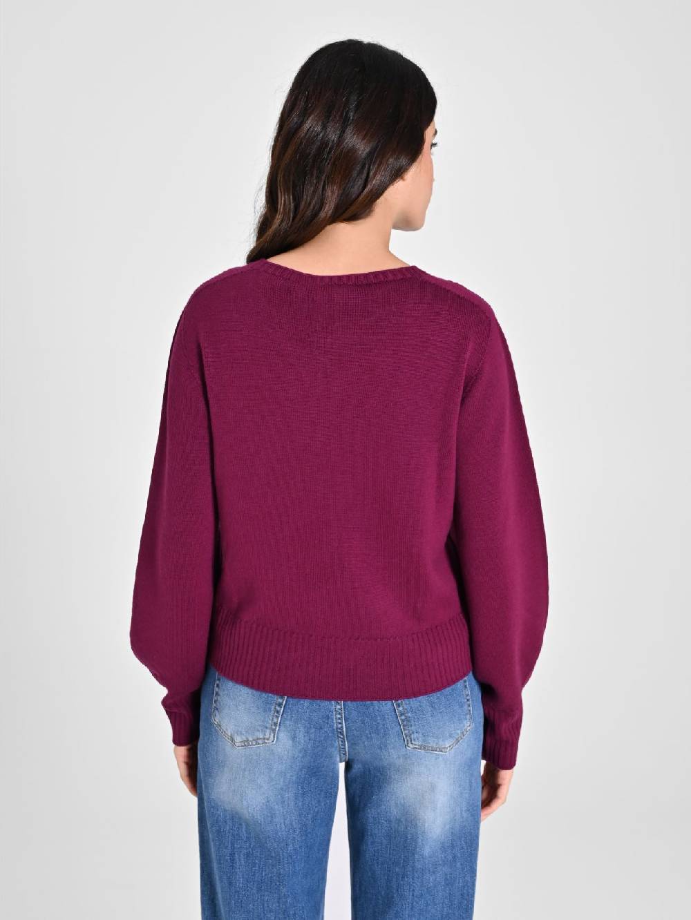 Rinascimento Maglioncino Lana Merino Extrafine Bordeaux Offerte