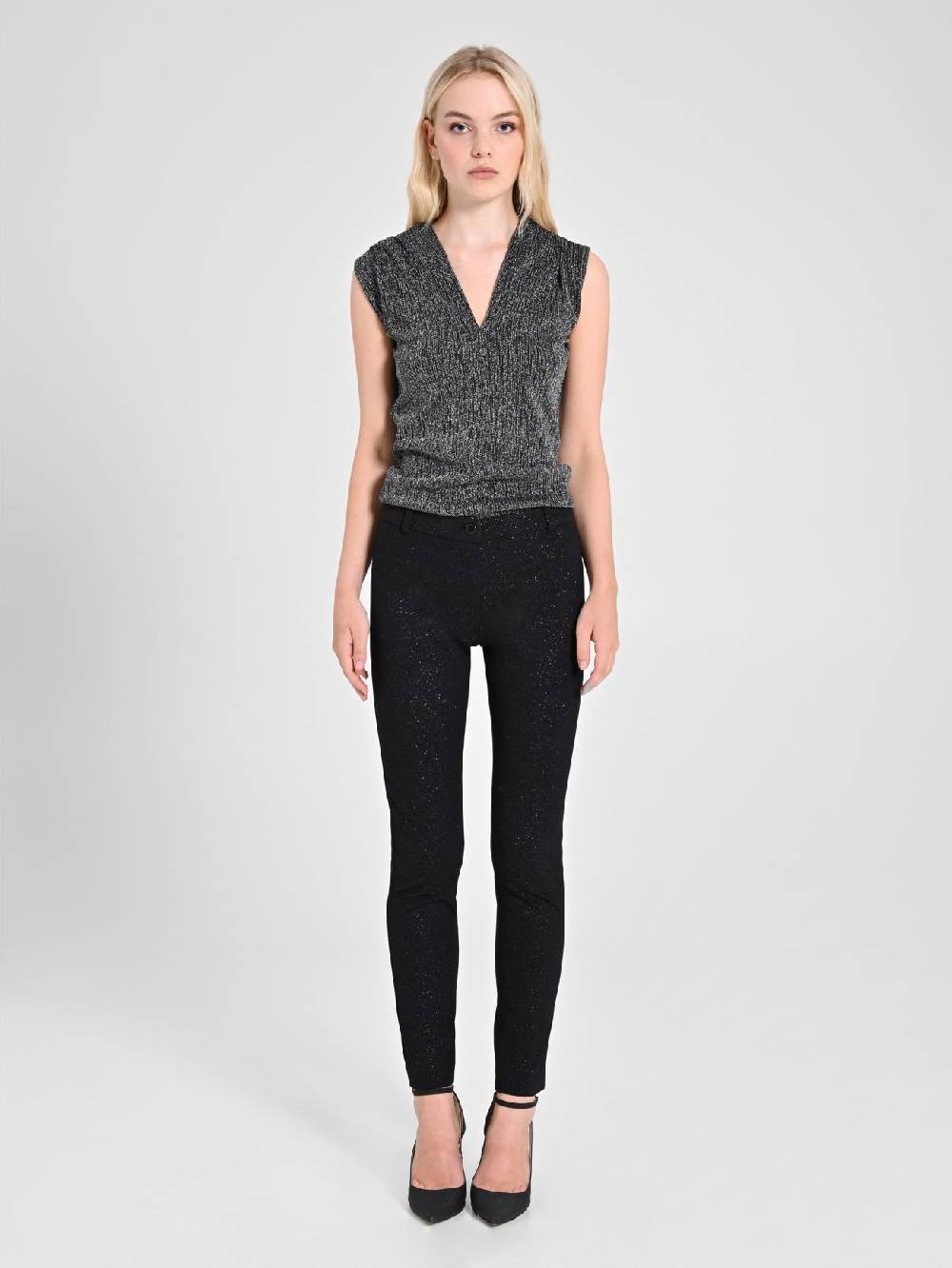 Rinascimento Pantaloni Glitter Neri Vendita Calda