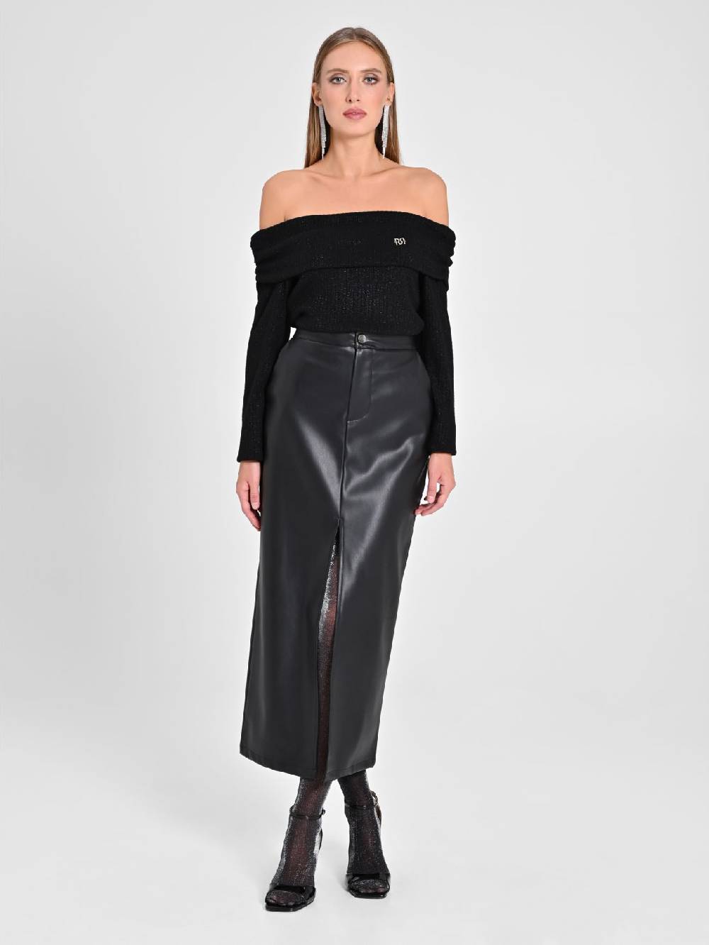 Rinascimento Maglia Lurex Nera Vendita Economica