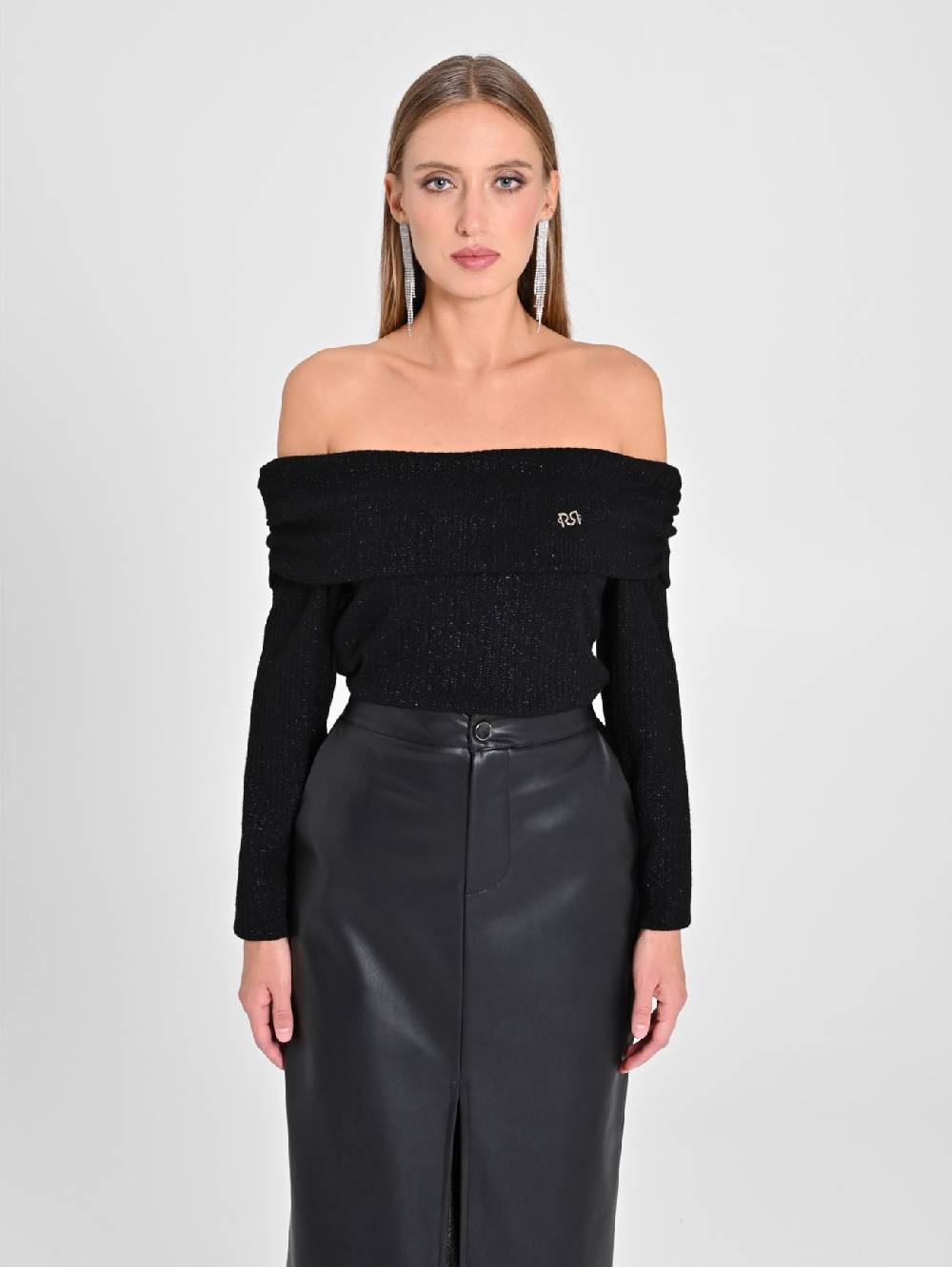 Rinascimento Maglia Lurex Nera Vendita Economica