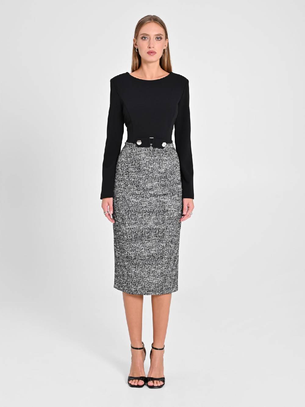 Rinascimento Abito Tweed Lurex In Saldo