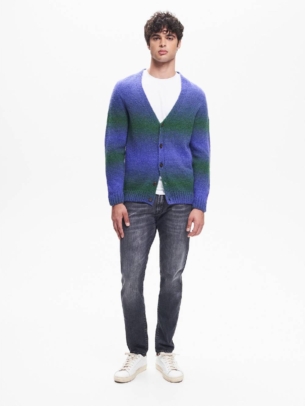 Rinascimento Cardigan Uomo effetto Degradè Verde QB24 Pezzi Unici