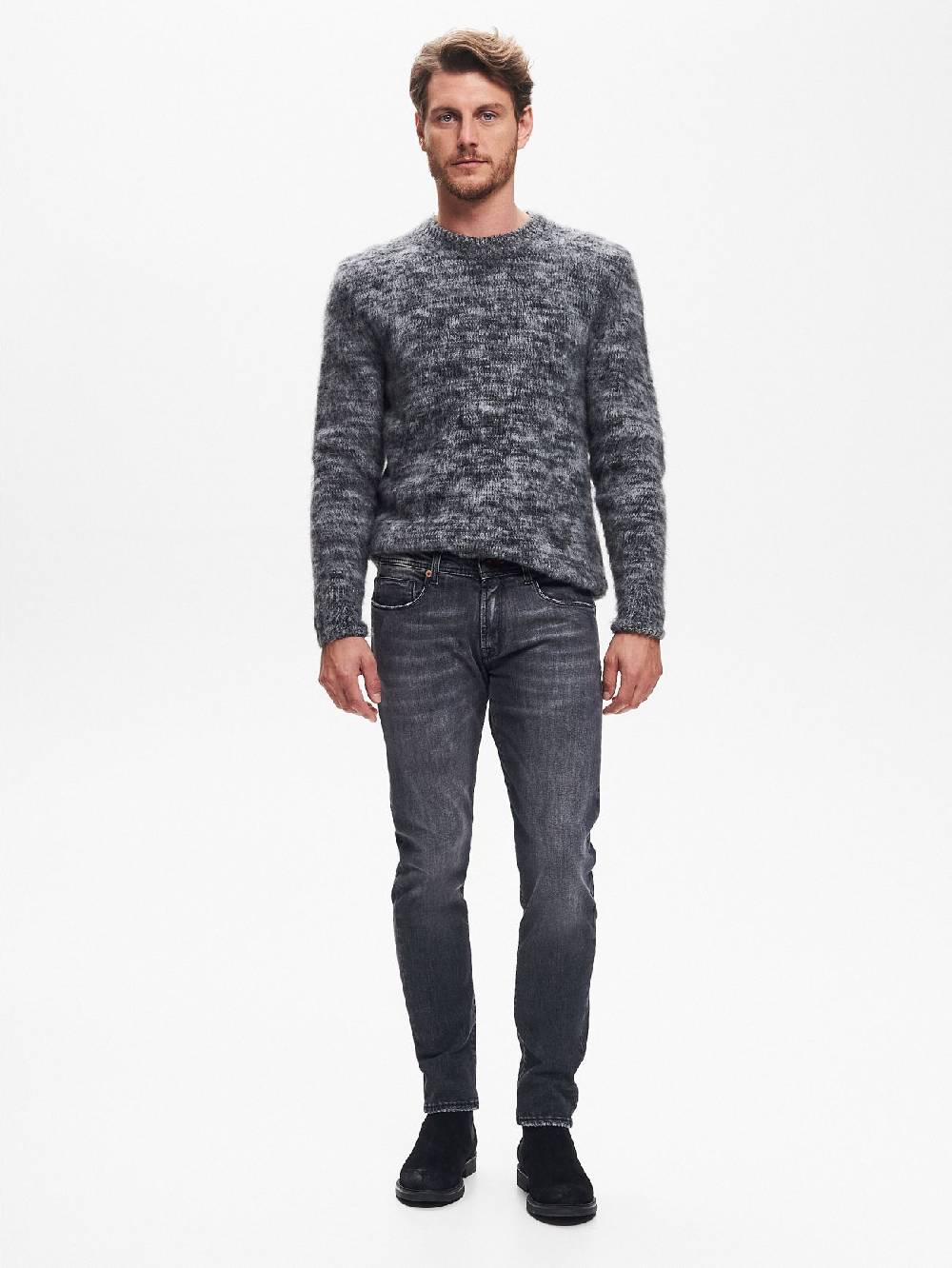 Rinascimento Jeans Regular-Fit Uomo Nero QB24 Prezzo Ridotto