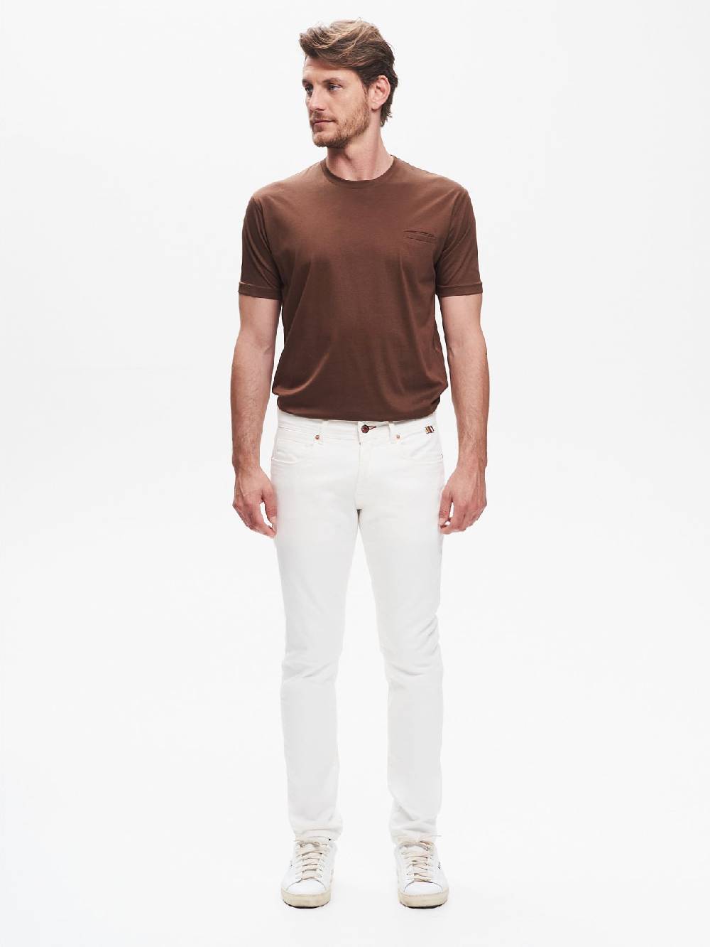 Rinascimento Jeans Slim-Fit Uomo Bull Bianco QB24 Presa