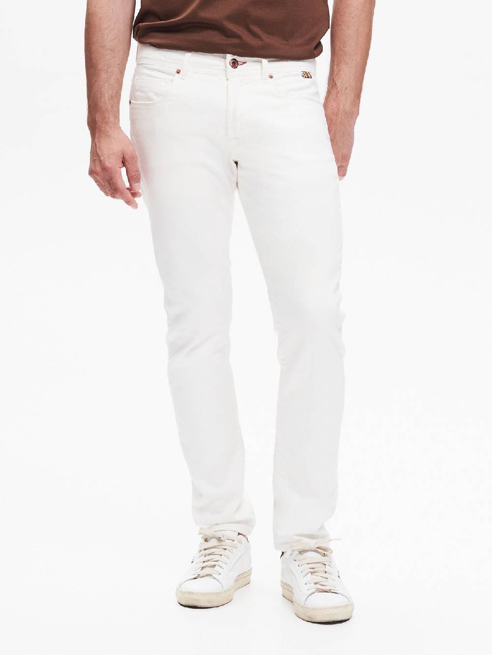 Rinascimento Jeans Slim-Fit Uomo Bull Bianco QB24 Presa