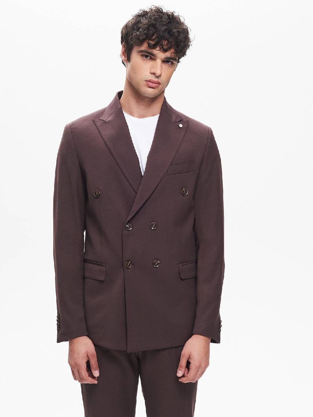 Rinascimento Giacca Doppiopetto Uomo Poliviscosa Moro QB24 Offerta