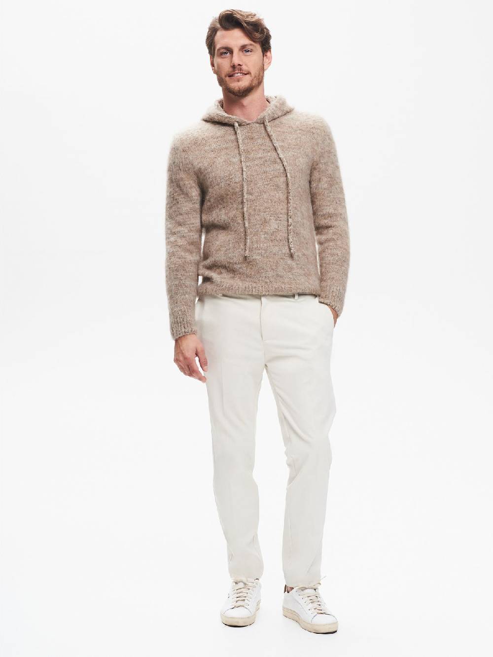 Rinascimento Pantaloni Regular-Fit Uomo Velluto Avorio QB24 Hotsell