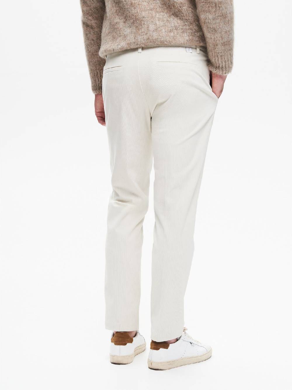 Rinascimento Pantaloni Regular-Fit Uomo Velluto Avorio QB24 Hotsell