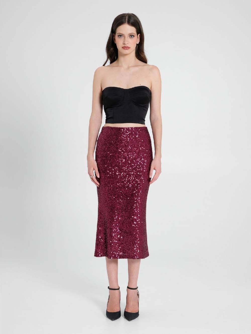 Rinascimento Gonna Longuette in Paillettes Hotsell