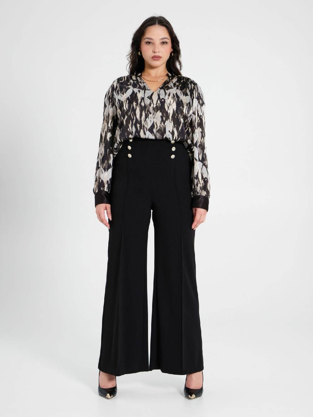Rinascimento Pantaloni Curvy con Bottoni Dorati Ultimi tre giorni