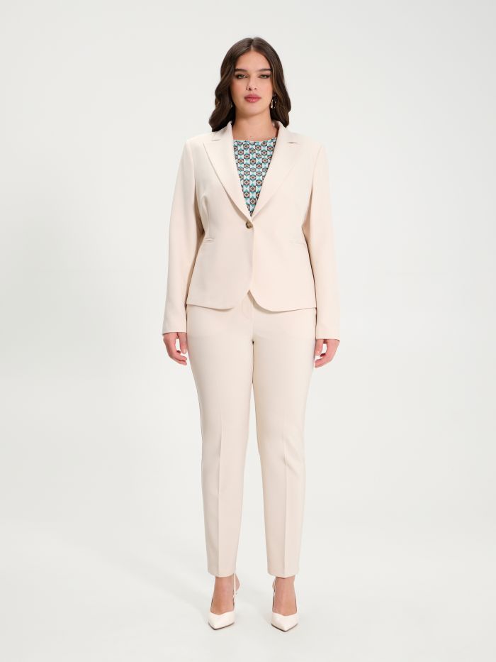 Rinascimento Giacca Curvy Monobottone Beige In Vendita