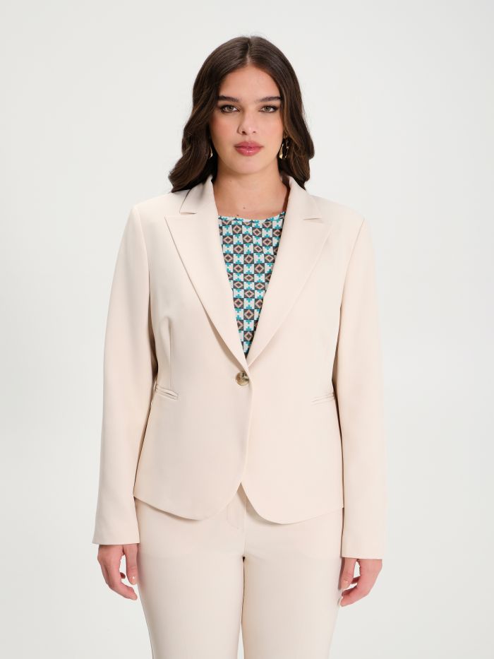 Rinascimento Giacca Curvy Monobottone Beige In Vendita