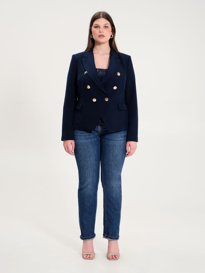 Rinascimento Giacca Curvy 6 Bottoni Blu Offerta speciale della fabbrica