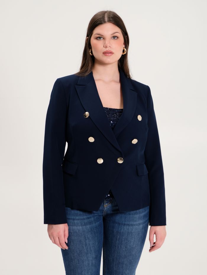 Rinascimento Giacca Curvy 6 Bottoni Blu Offerta speciale della fabbrica