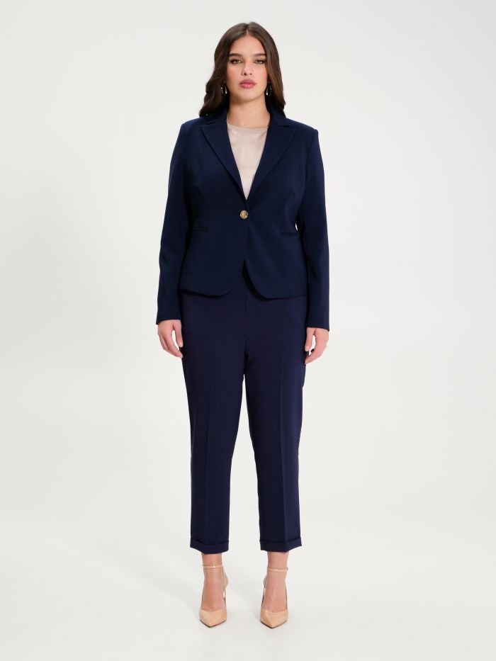 Rinascimento Giacca Curvy Monobottone Blu Navy Vendita Calda