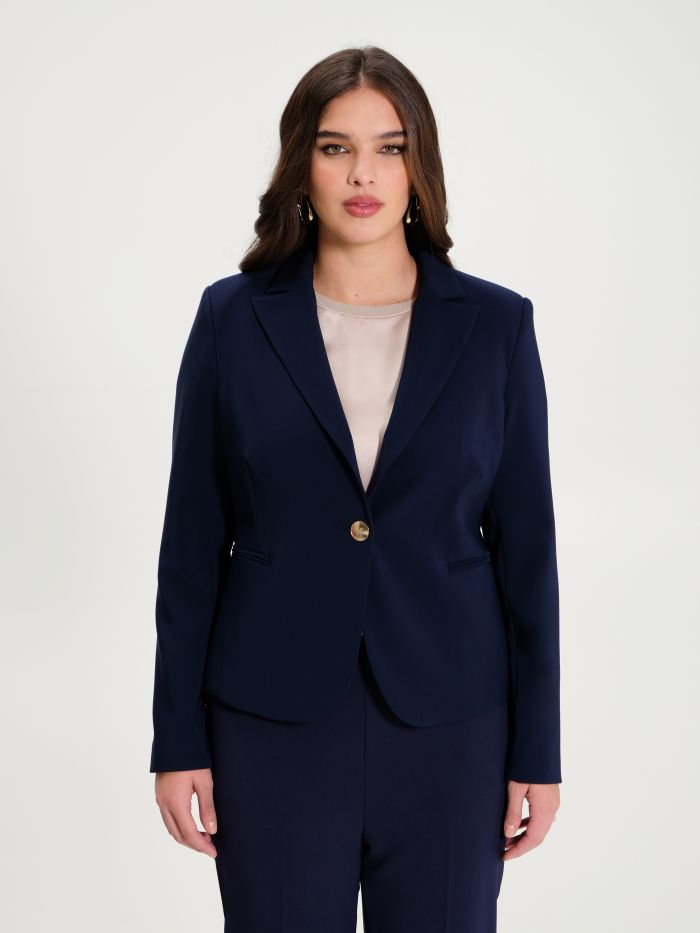Rinascimento Giacca Curvy Monobottone Blu Navy Vendita Calda