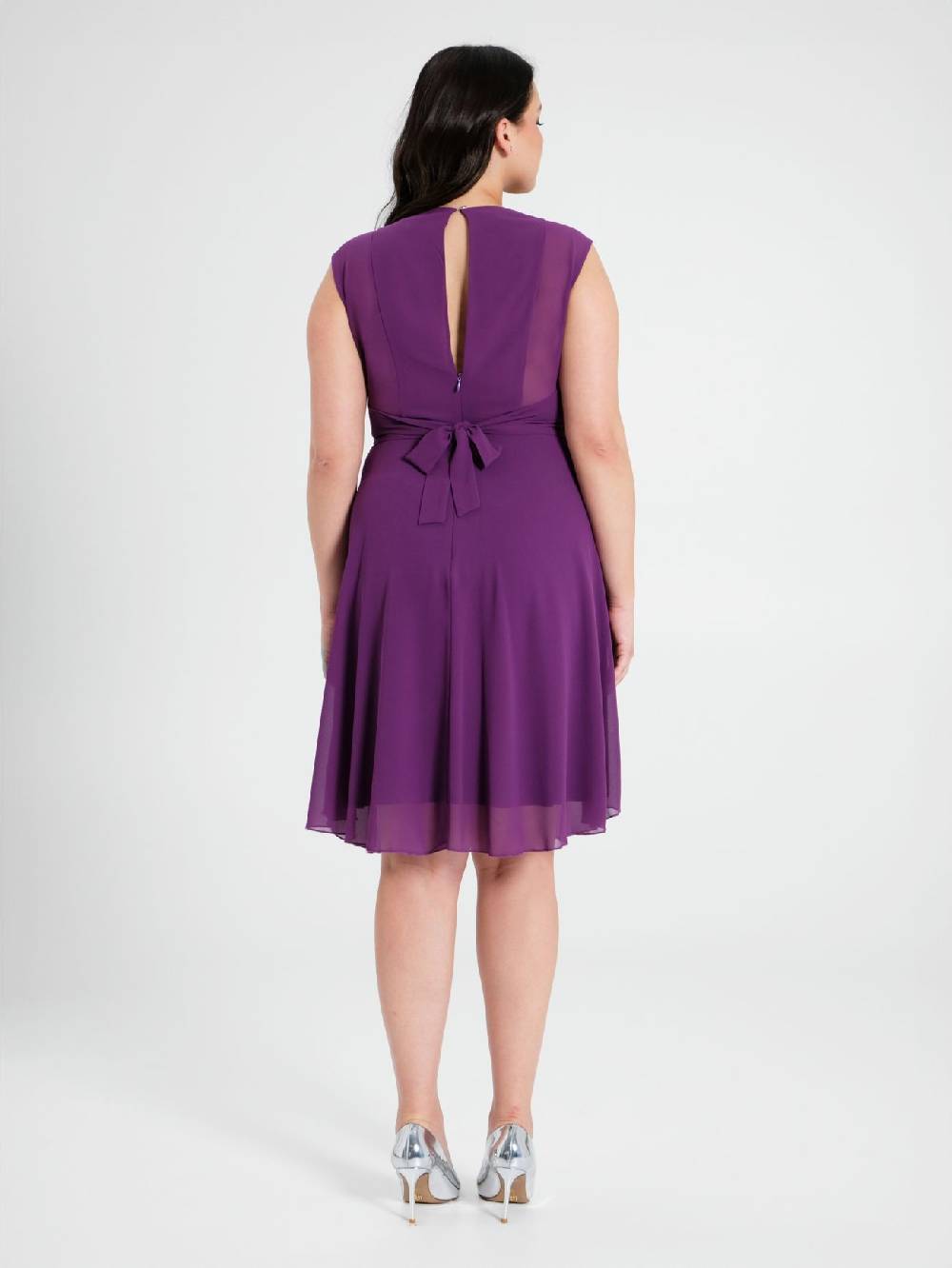 Rinascimento Abito Curvy Viola Melanzana Vendita Economica
