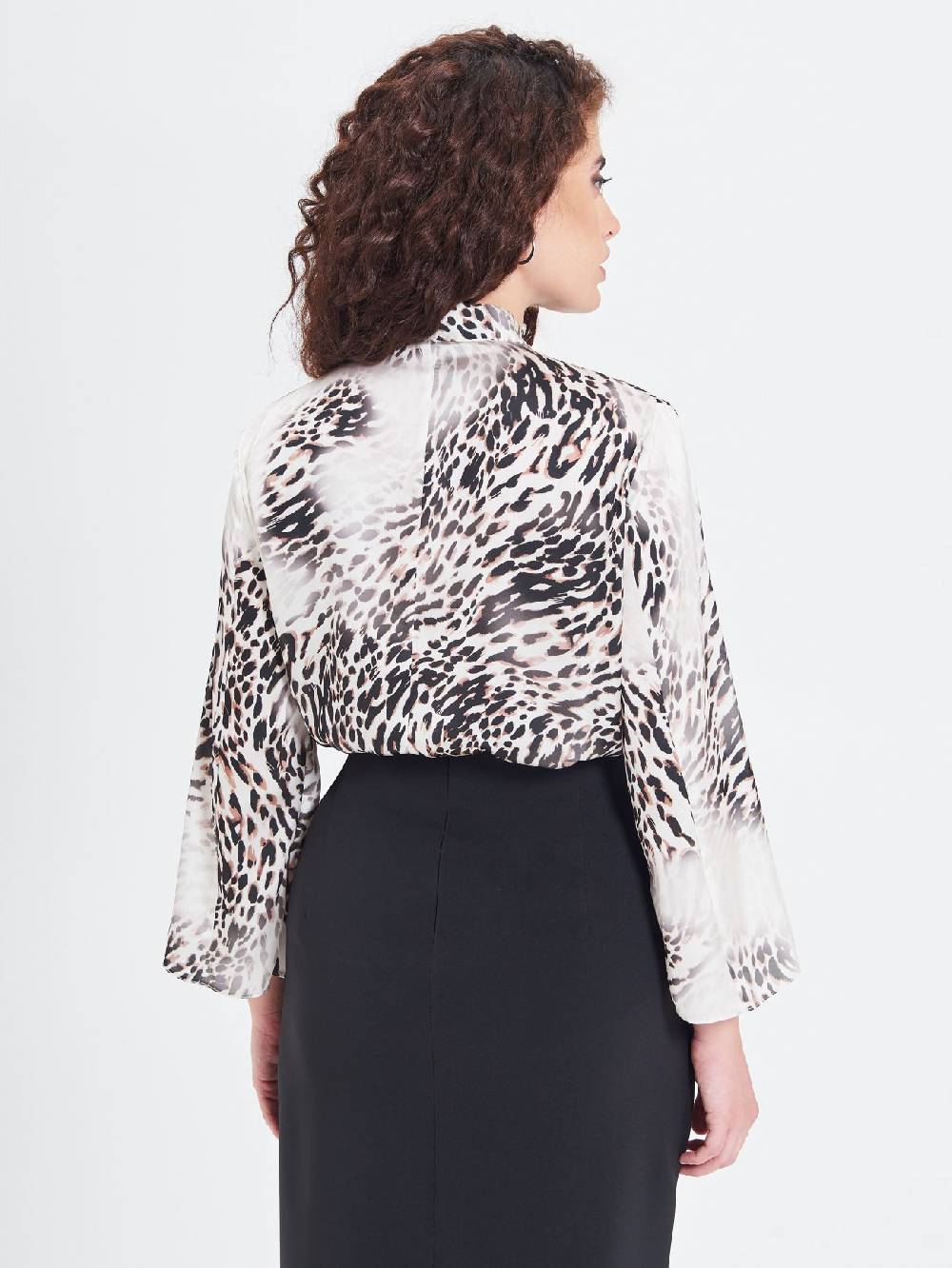 Rinascimento Blusa Curvy Animalier con Fiocco Vendite Flash