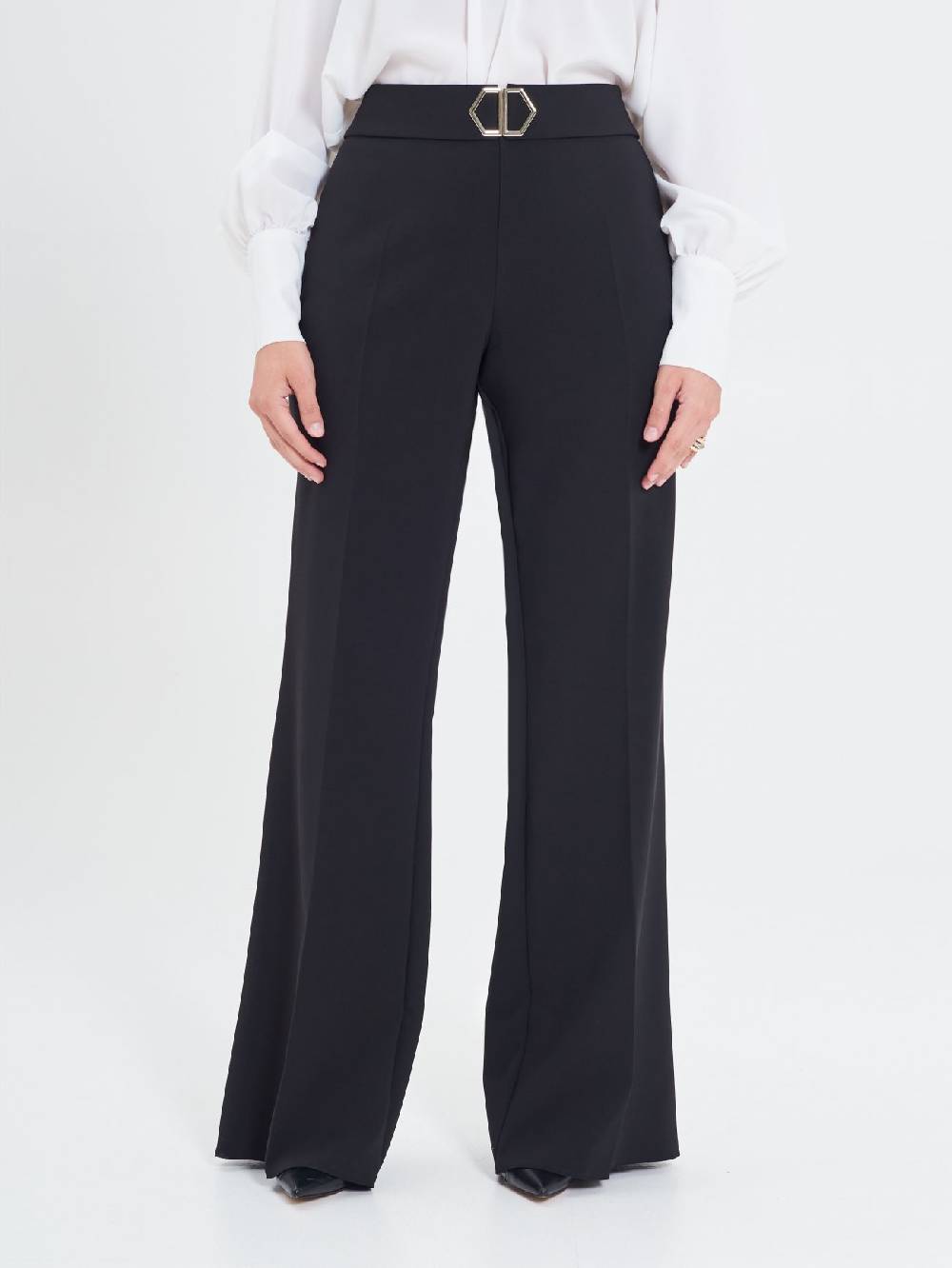 Rinascimento Pantaloni Curvy Fibbia Geometrica Nuova