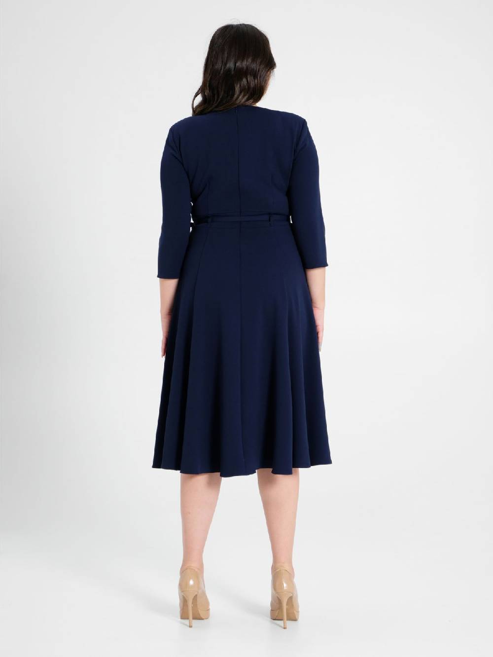 Rinascimento Abito Curvy Midi Blu In Linea