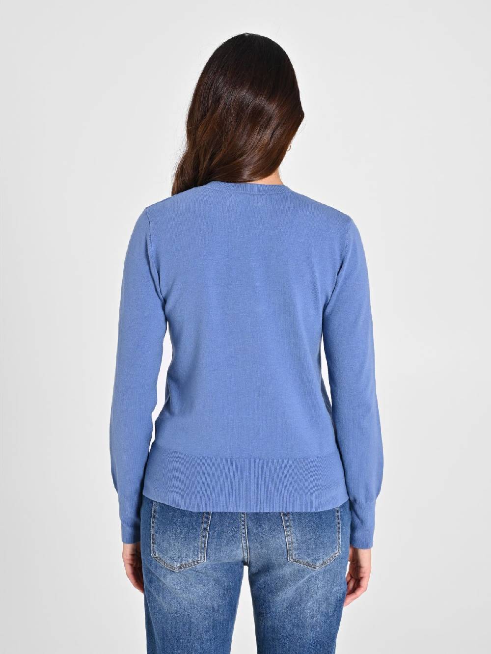 Rinascimento Maglia con Scollo a "V" Blu Avio Ecotec® Convenienza